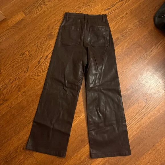 Favorite Daughter Coated Dark Brown Pants - Picture 4 of 5